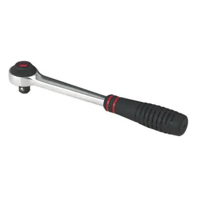 72-Tooth Ratchet Wrench - 3/8 Inch Sq Drive - Rubber Grip Handled Steel Wrench