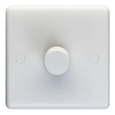 1 Gang Single 400W LED Way Rotary Dimmer Switch WHITE Light Dimming Plate