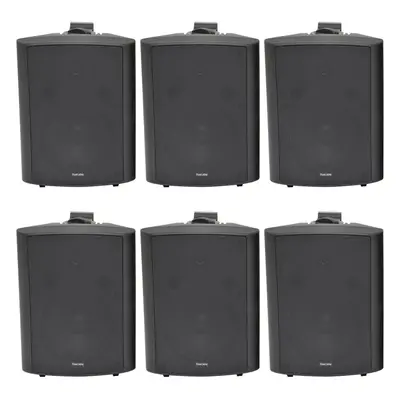 6x 180W Black Wall Mounted Stereo Speakers 8" 8Ohm LOUD Premium Audio & Music