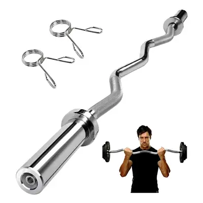 EZ Curl Bar Olympic Barbell Bar Inches Weight Lifting Curl Bar With Non-Slip Hand Grip And Sprin