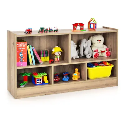 Kids Storage Shelf Unit 5-Cubby Wooden Children Bookcase Toy Storage Organizer