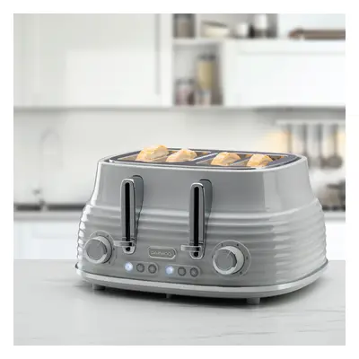 (Grey) Daewoo Sienna Slice Toaster With High Lift, Reheat and Defrost