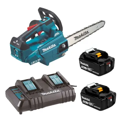 Makita DUC256CT2 Twin 18v / 36v LXT Cordless Chainsaw 250mm 2x 5.0ah