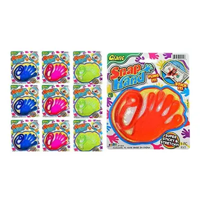 JA-RU Jumbo Giant Sticky Hand Stretchy Snap Toys (Pack of 8) Great Sticky Hands Party Favors Bir