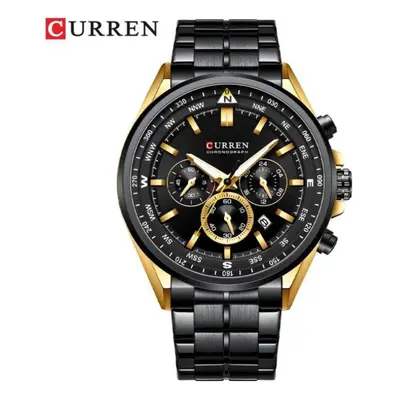 (black) Curren Men&apos;s Luxury Watches Fashion Sporty Wristwatches Male Chronograph Quartz Sta