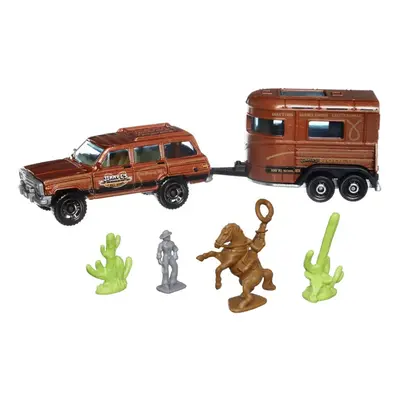 Matchbox Hitch & Haul Die-cast Vehicle Playset - Cowboy Rodeo Round-Up ~ Piece Set ~ SUV Inspire