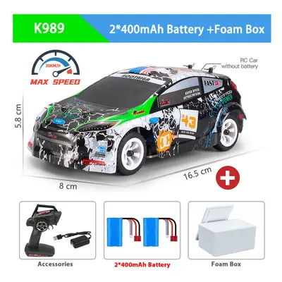 (K989 2B Foam Box) WLtoys K969 1:28 4WD 2.4G Mini RC Racing Car High Speed Off-Road Remote Contr