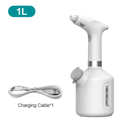 (WHITE) Electric Plant Spray Bottle USB Rechargeable Automatic Watering Fogger Spray Bottle Port