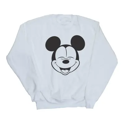 (3XL, White) Disney Mens Mickey Mouse Closed Eyes Sweatshirt