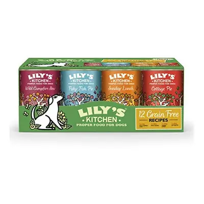 Lily's Kitchen Natural Adult Wet Dog Food Tins Grain-Free Recipe Variety Pack 12x400g