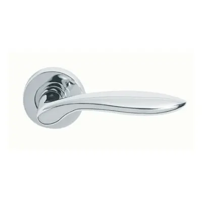 PAIR Smooth Ergonomic Handle on Round Rose Concealed Fix Polished Chrome