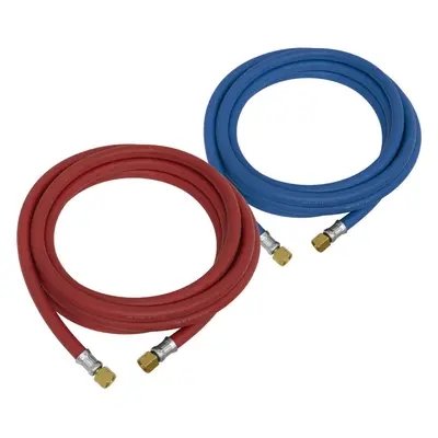 PAIR 5m Oxyacetylene Welding Hose Set - 3/8" BSP Swivel Unions - Check Valves