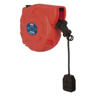 10 Metre Retractable Cable Reel System - x 230V Plug Socket - Composite Cased