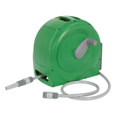 Water Hose Reel - 20m Length - 13mm Bore - Wind Up Handle - Variable Nozzle