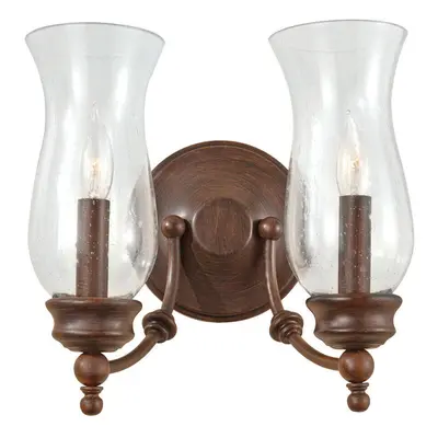 Twin Wall Light Sconce Heritage Bronze LED E14 60W Bulb