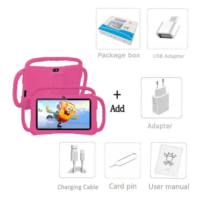 (pink, Standard and accessories) New K4 Bdf Inch Android 9.0 Kids Tablet 32gb Rom 5g Wifi Tablet