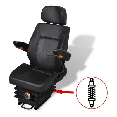 vidaXL Tractor Seat with Suspension Armrest Headrest Spring Tracks Forklift