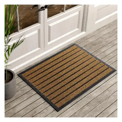 (61 x cm (Rectangular), Bright Brown) Large Durable Door Mat - Outdoor Dirt Trapping Welcome Mat