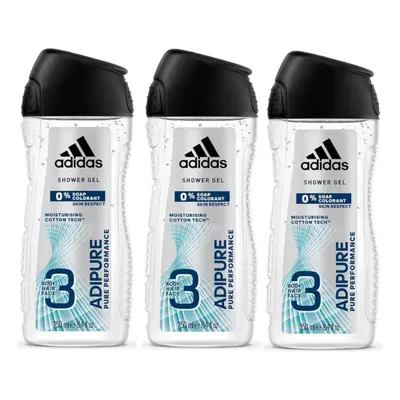 ADIPURE Mens in Showergel for Hair Body and Face (pack of 3) 250ml each% Soap% Colourants