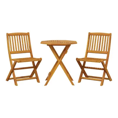 vidaXL Folding Bistro Set Piece Outdoor Table and Chair Solid Wood Acacia