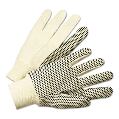 Anchor PVC-Dotted Canvas Gloves White One Size Fits All Pairs