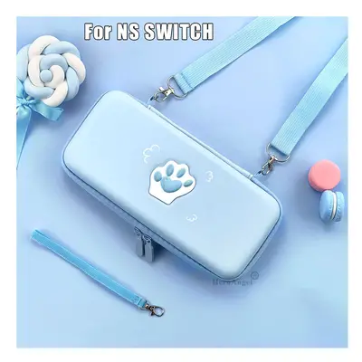 (Switch Blue Cat) Blue Carry Case Accessories Storage Bag for Nintendos Switch Portable Travel C