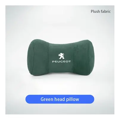 (FMP-Green) Car Neck Pillow Protector Auto Logo Seat Headrest For Peugeot 307