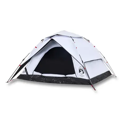 vidaXL Camping Tent Dome 4-Person Tent White Blackout Fabric Quick Release