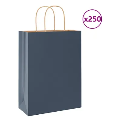 (blue, x x cm/ pcs) vidaXL Paper Bags pcs with Handles Yellow 26x17x25 cm Paper Grocery Bag