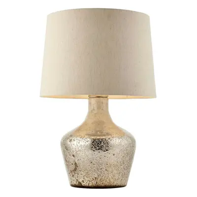 Modern Table Lamp Hammered Pearl Ombre & White Linen Shade Feature Bedside Light