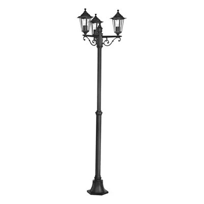 IP44 Outdoor Bollard Light Black Cast Aluminium Arm 60W E27 Tall Lamp Post