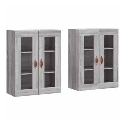 vidaXL Wall Mounted Cabinets Side Cabinet pcs Grey Sonoma Engineered Wood