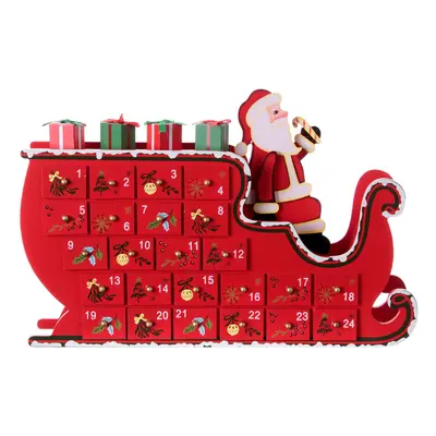 Santa on Sleigh Christmas Advent Calendar | Fill Your Own Wooden Advent Calendar | Reusable Draw