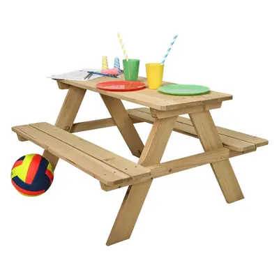 idooka Kids Wooden Picnic Bench Table