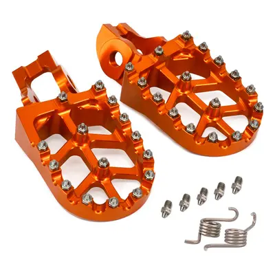 (orange footpegs) Footpeg Gear Shift Lever Set Motorcycle CNC Aluminum Footpeg Shifter For KTM S