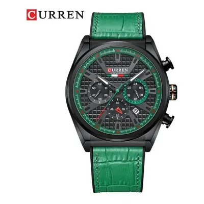 (green) Curren Wristwatches Quartz Wrist Watch For Men Casual Sports Chronograph Dials Clock Wit