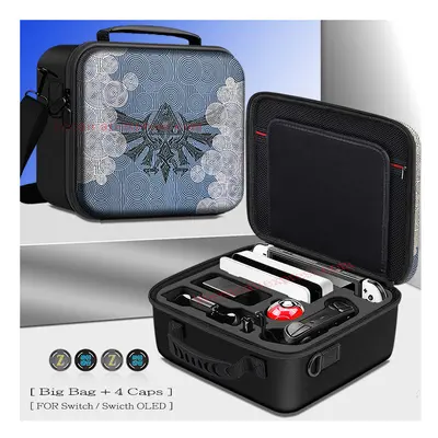 (Big Bag 1) Nintend SwitchOLED Deluxe Game Pattern Carrying Case Hard Cover Shell Storage Should