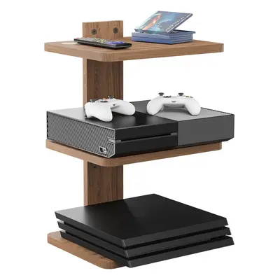 (3-Shelf) Wooden Floating Shelf for Under TV for DVD Players, Cable Boxes, Routers, Game Console