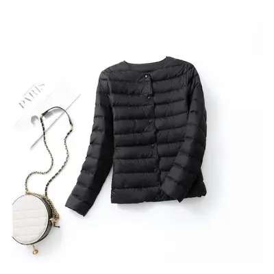 (M, Black) New Winter and Autumn Fashion Women Liner Duck Down Jacket Female