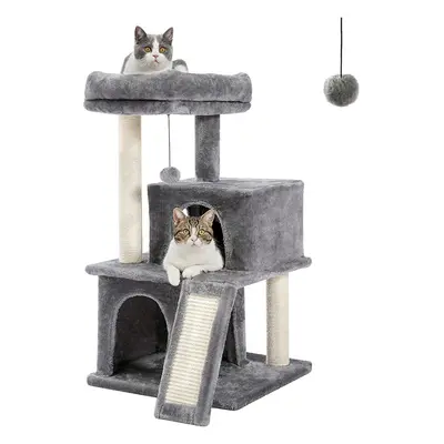 Cat Tree 86cm Cat Tower with Double Condos, Removable Spacious Perch, Fully Wrapped Scratching S