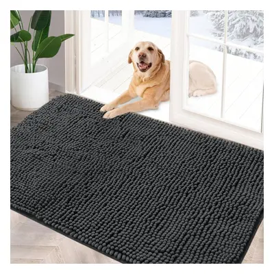 Chenille Doormat Indoor 90x60cm Muddy mats for dogs Washable Rug Non Slip Dirt Trapper Quick Dry