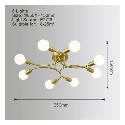 (as the picture, light) Bulb Gold Led Metal Suspension Modern Chandeliers Light Luxury Lustre Ce