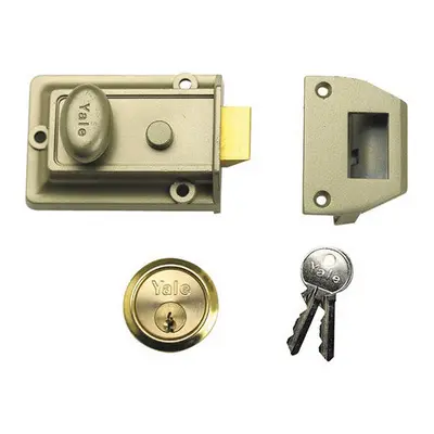 Yale B-77-ENB-PB-60 Traditional Style Nightlatch 60mm Brass Cylinder Grey Case