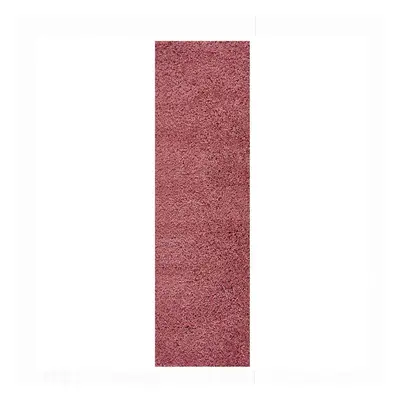 (Pink, Runner: x cm) Non Slip Plain Shaggy Rugs Hallway Runners Thick 4.5cm Shag Pile Small Larg