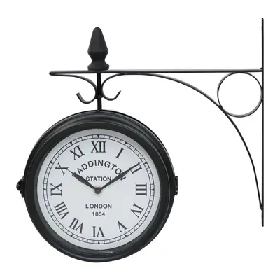 Oypla Double Sided Paddington Station Outdoor Garden Wall Clock