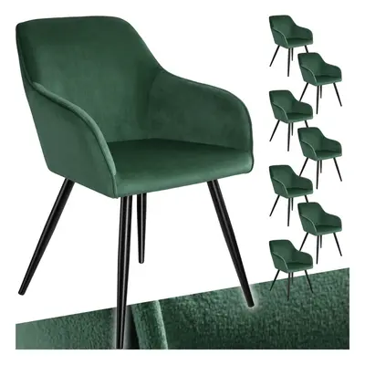 (dark green / black, Set of 8) Dining Chair Accent Bedroom Furniture Velvet Armchair Living Room