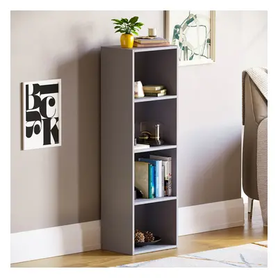 (Grey) Oxford Tier Cube Bookcase Display Shelving Unit