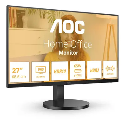 AOC U27B3CF - inch UHD monitor, speakers, height adjustable, HDR10 (3840x2160, 4K, Hz, 2x HDMI, 