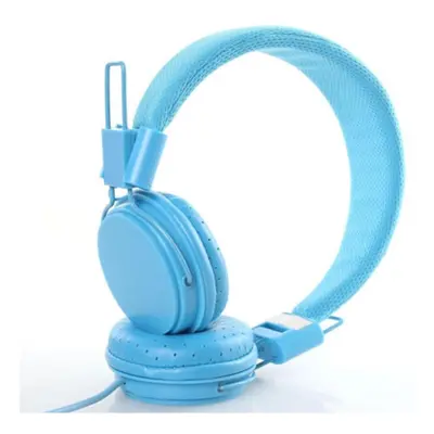 (blue) Kids Wired Ear Headphones Stylish Headband Earphones for iPad Tablet Kid