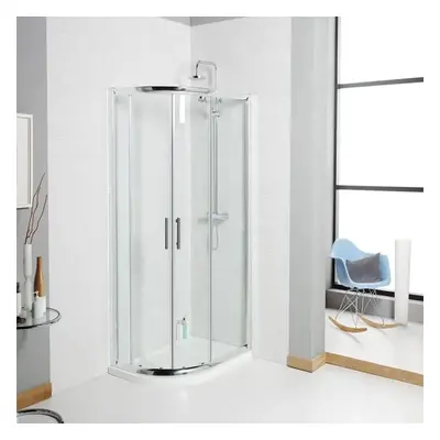 Left Hand x 800mm Chrome Offset Quadrant Shower Enclosure